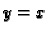 $y=x$