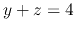 $y+z=4$