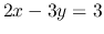 $2x-3y=3$